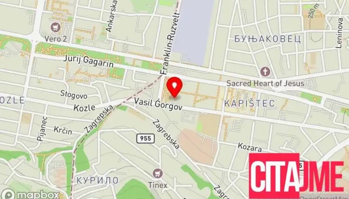 мапа на Д-р Пешински Стоматолог во Скопје
