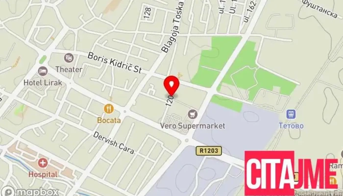 мапа на Даре Промет Продавница за боја во Тетово