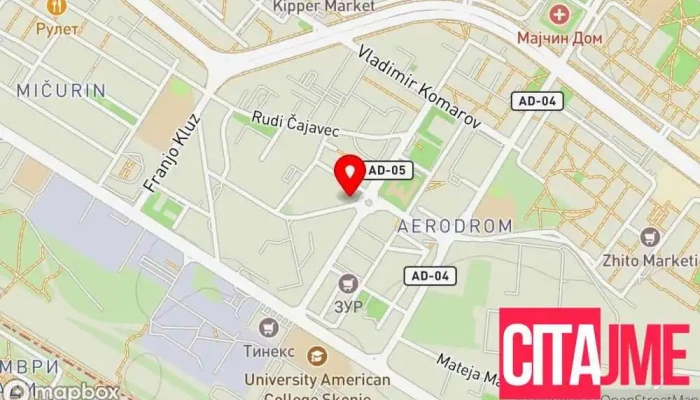 мапа на Дател фарма Аптека во Скопје