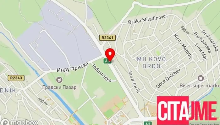 мапа на Делчево  во Делчево