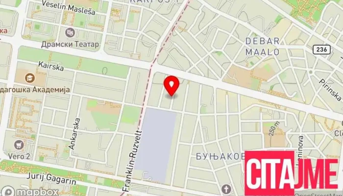 мапа на Дентал арт Стоматолошка клиника, Козметички стоматолог, Стоматолошка радиологија, Орален хирург, Ортодонт, Периодонт во Скопје
