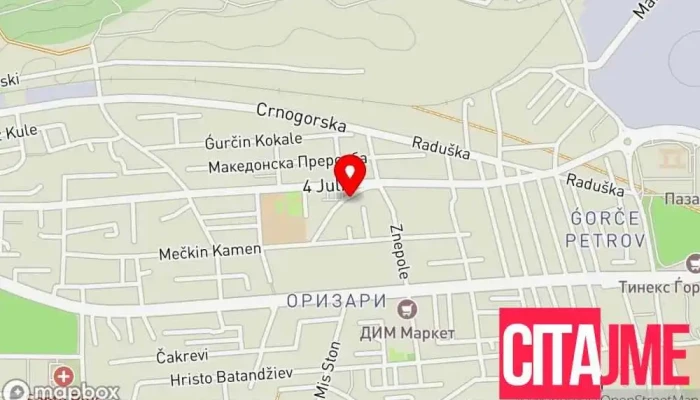 мапа на Dental care dr.Riste Petroski Стоматолог во Скопје