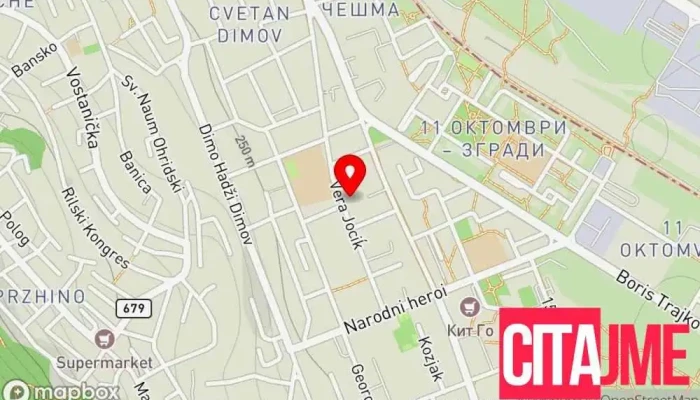 мапа на DENTALEA POLIKLINIKA Kisela Voda Стоматолог во Скопје