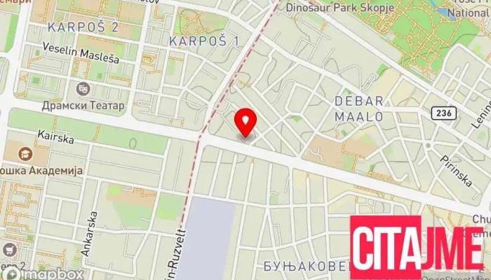 мапа на Дентални Естетски Солуции - Др. Кристина Стоматолог во Скопје