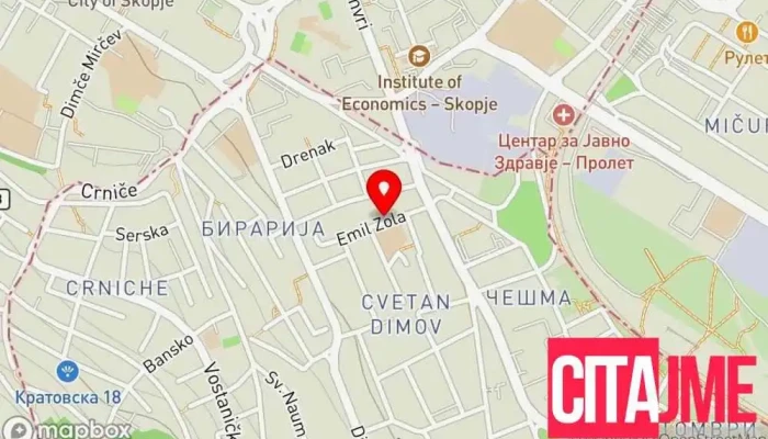 мапа на Dentist Protetika Petkovi Стоматолошка клиника во Скопје
