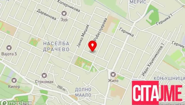 мапа на Драчево  во Драчево
