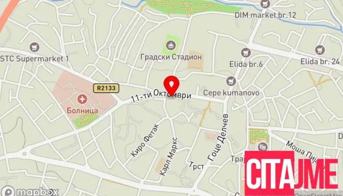 мапа на Eda Farm Фармацевтска компанија во Куманово