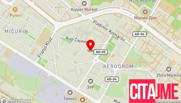 мапа на EKSTRA DENTAL SKOPJE D-r Slobodan Stanoev Стоматолошка клиника, Стоматолог во Скопје