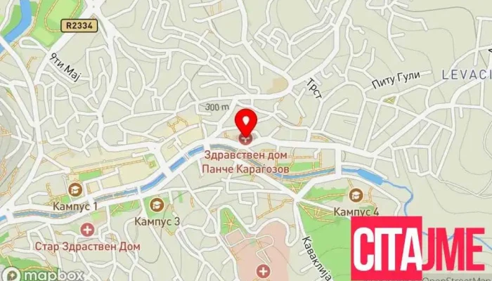 мапа на Ескулап Аптека во Штип