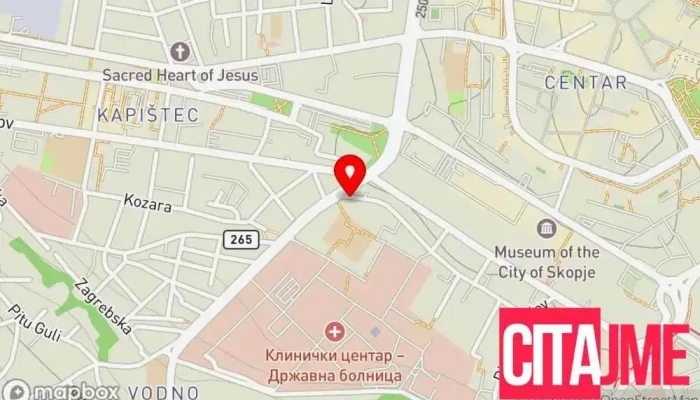 мапа на Еурофарм - Галија Аптека во Скопје