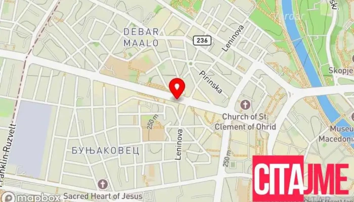 мапа на Еурофарм Буњаковец Аптека во Скопје