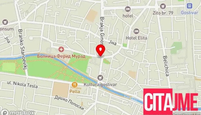 мапа на Eurofarm Pharmacy Аптека во Гостивар