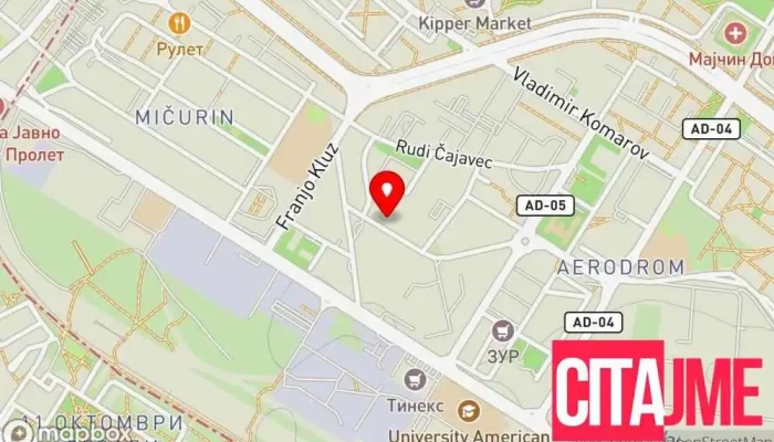мапа на Еурофарм Аптека во Скопје