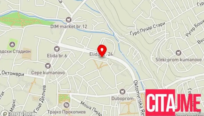мапа на Еурофарм Аптека во Куманово