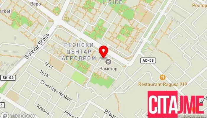 мапа на Еурофарм Аптека во Скопје