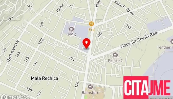 Fitness Arena Mala Rechica мапа - Тетово
