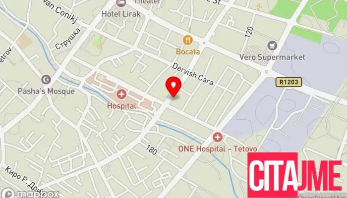 мапа на Gipso Komerc Продавница за електрична опрема, Продавница за хардвер, Добавувач на опрема за греење во Тетово