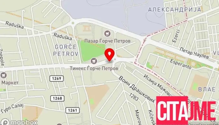 мапа на Ѓорче Петров  во Скопје