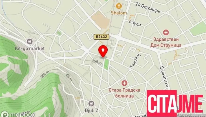 мапа на Градско собрание на Општина Струмица Градско собрание во Струмица