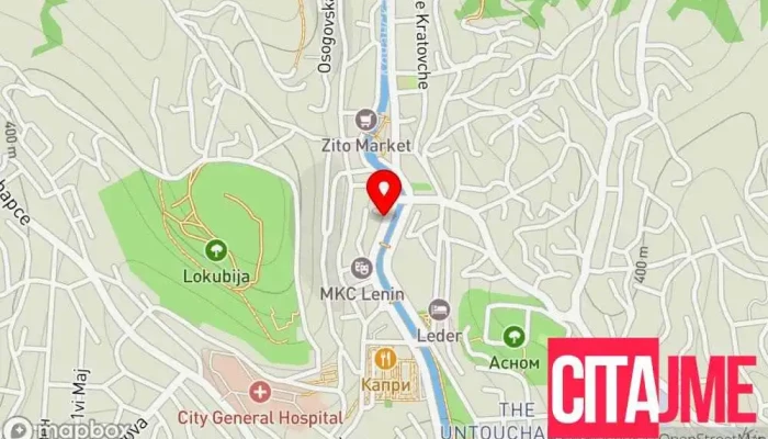 мапа на Јака Аптека во Кочани