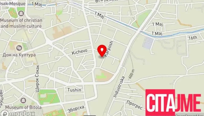 Ju Megjuopshtinski Tsentar Za Sotsijalna Rabota   Bitola мапа - Битола