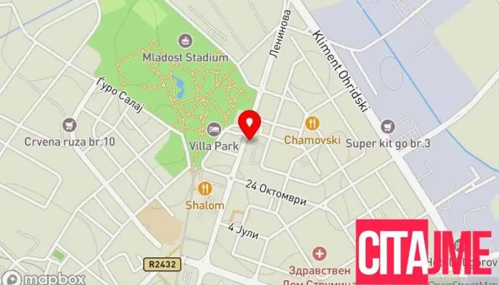 Ju Megjuopshtinski Tsentar Za Sotsijalna Rabota   Strumitsa мапа - Струмица