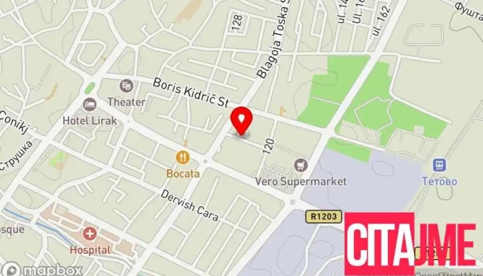 Ju Megjuopshtinski Tsentar Za Sotsijalna Raboti   Tetovo мапа - Тетово