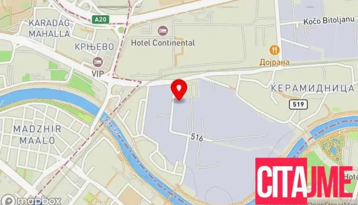 мапа на Карго експрес - Ист Гејт Служба за испорака и праќање по пошта во Скопје