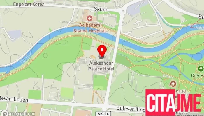 мапа на Хотел Александар Палас Хотел во Скопје