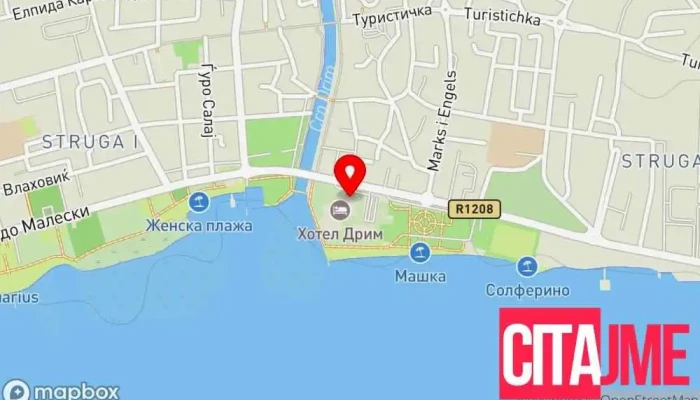 мапа на Хотел Дрим & СПА Хотел во Струга