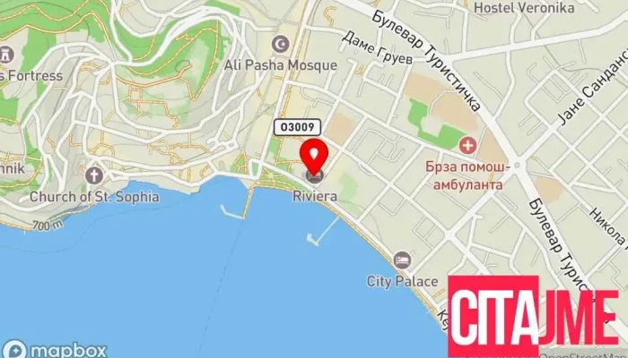 Khotel Nova Riviera мапа - Охрид