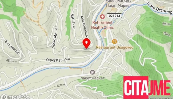 мапа на Крива Паланка  во Крива Паланка