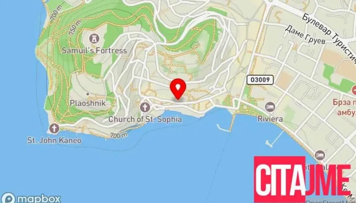 мапа на Куќата на Робевци Музеj, Туристичка атракција во Охрид