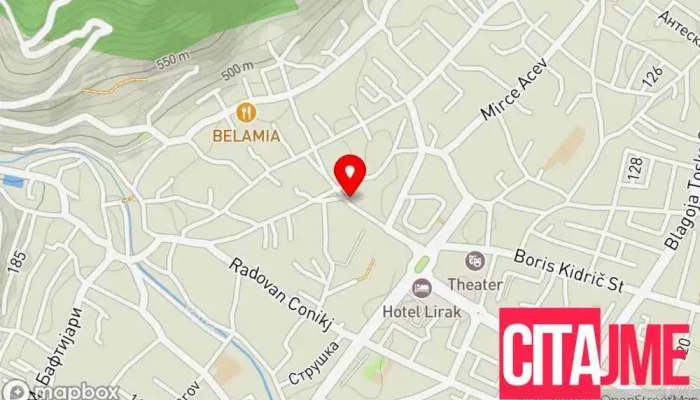 мапа на Мери Аптека во Тетово