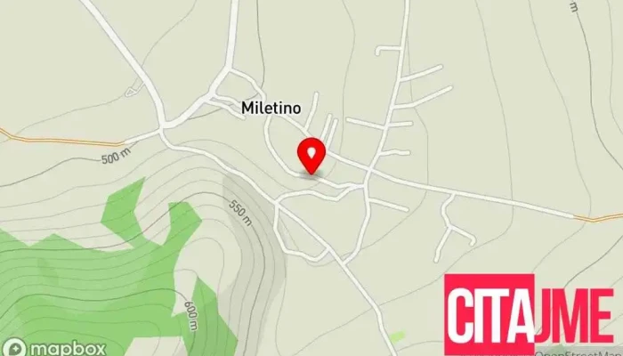 мапа на Милетино  во Милетино