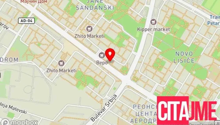 мапа на Моја Фармација Аптека во Скопје
