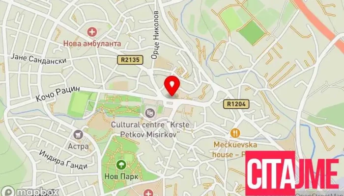 мапа на Народен Музеј Музеj во Свети Николе
