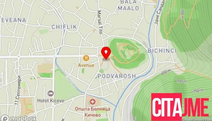 Natsionalna Ustanova мапа - Кичево