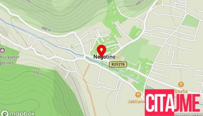мапа на Неготино  во Неготино-Полошко