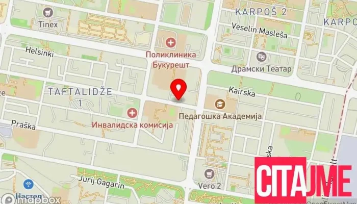 мапа на Нова Дентал Груп Стоматолог во Скопје