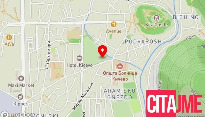 Oddelenie Za Odbrana Za Region Kichevo мапа - Кичево