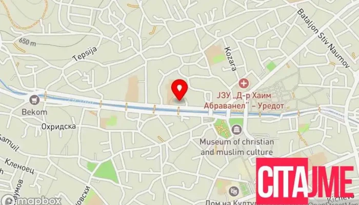мапа на Општина Битола Градско собрание, Владина канцеларија во Битола