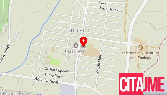 мапа на Општина Бутел Канцеларија на локална самоуправа во Скопје