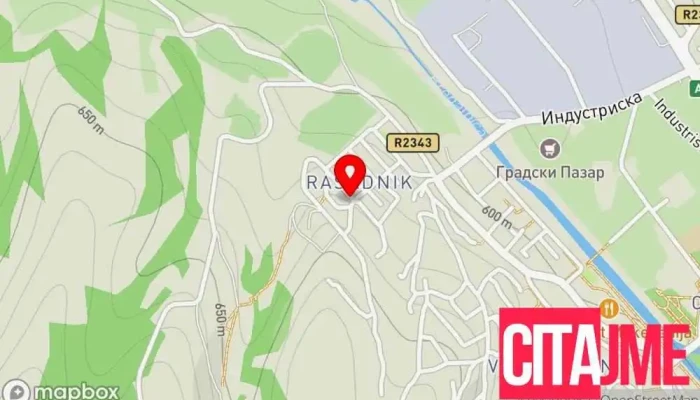 мапа на Општина Делчево  во 
