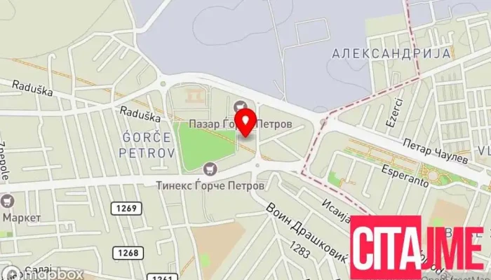 мапа на Општина Ѓорче Петров - Администрација Канцеларија на локална самоуправа во Скопје