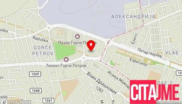 мапа на Општина Ѓорче Петров - Одделение за легализација Канцеларија на локална самоуправа во Скопје