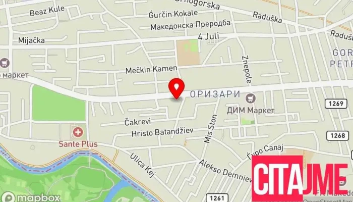 мапа на Општина Ѓорче Петров Канцеларија на локална самоуправа во Скопје