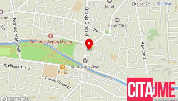 мапа на Општина Гостивар Градско собрание во Гостивар