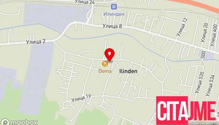 мапа на Општина Илинден - Администрација Канцеларија на општинската администрација во Илинден