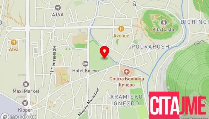 мапа на Општина Кичево Градско собрание во Кичево